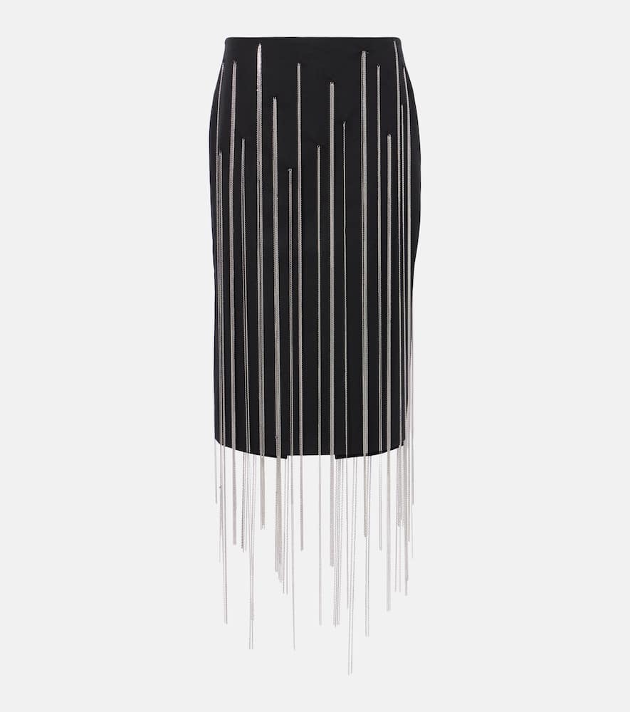 Chain-detail midi skirt