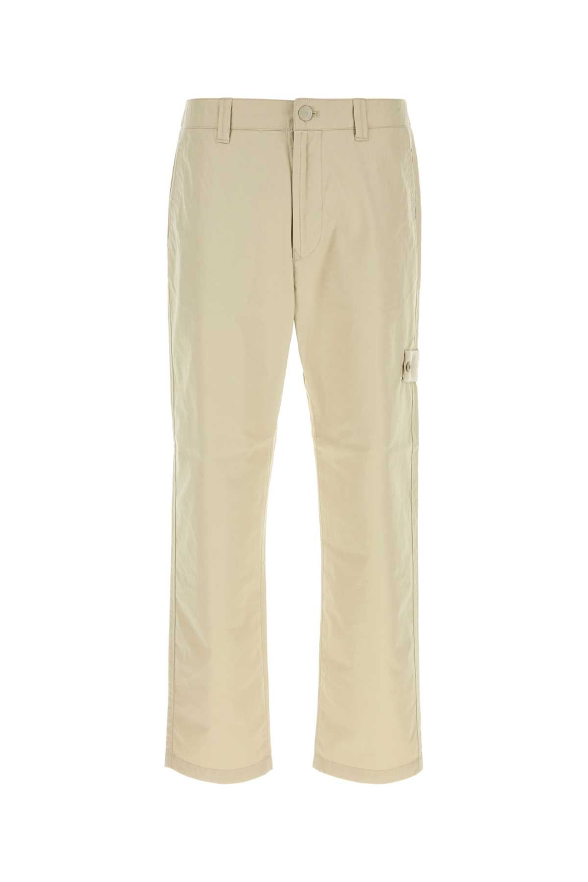 Cotton Cargo Chino Pants — Beige