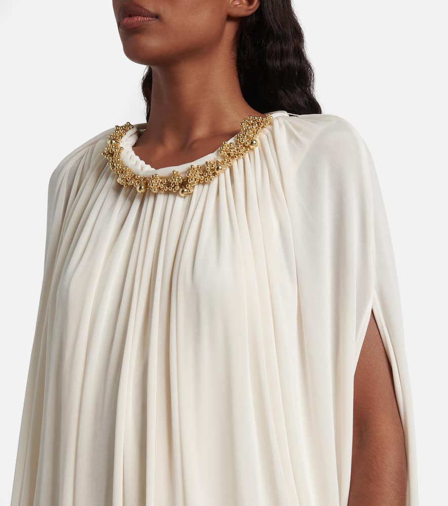 Embellished draped minidress