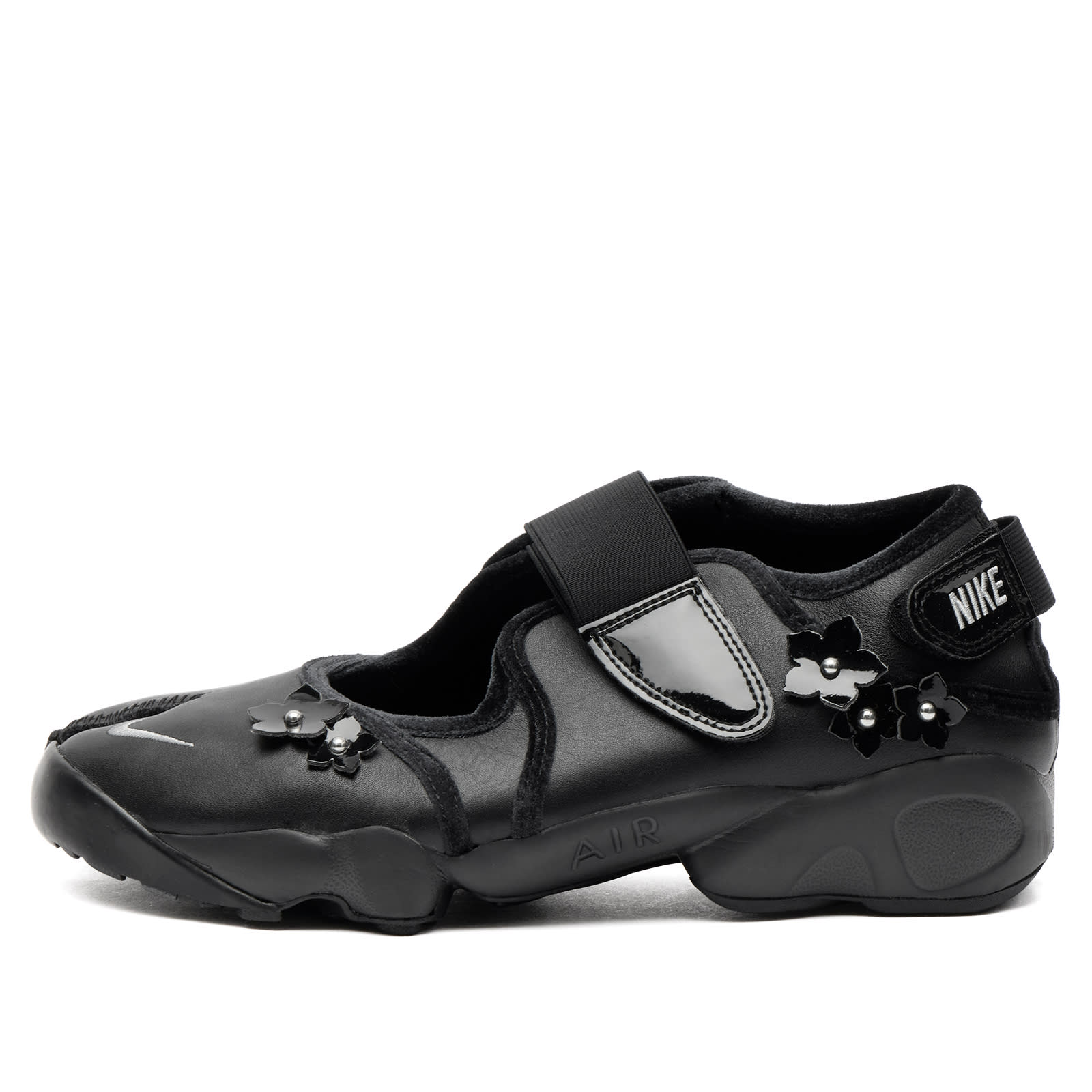 Women's W Air Rift Leather Sneaker Black/Metallic Silver/Wolf Grey
