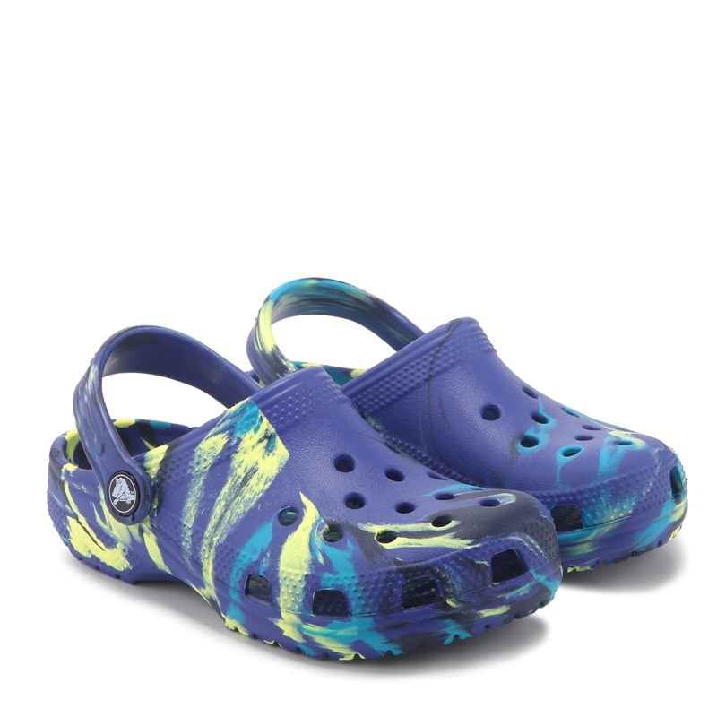 Kids' Marbled Classic Clog Little/Big Kid Sandals (Navy/Teal Marble)