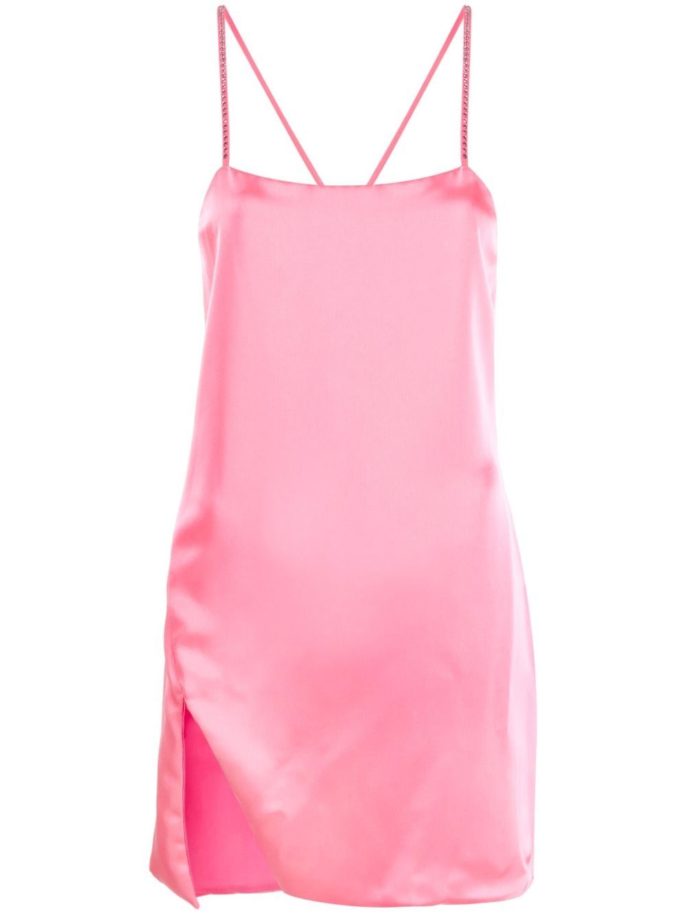 Side-slit slip mini dress - Pink