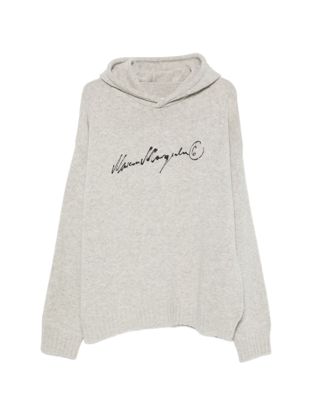 Embroidered Logo Hooded Sweatshirt — Beige