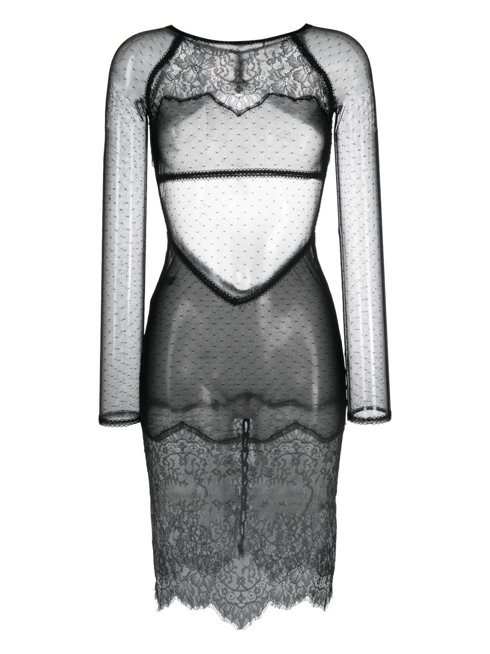 Inspiration Divine floral-lace dress - Black