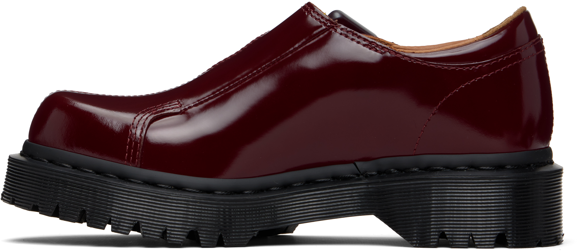 Burgundy Rejena Mary Jane Laquered Leather Loafers