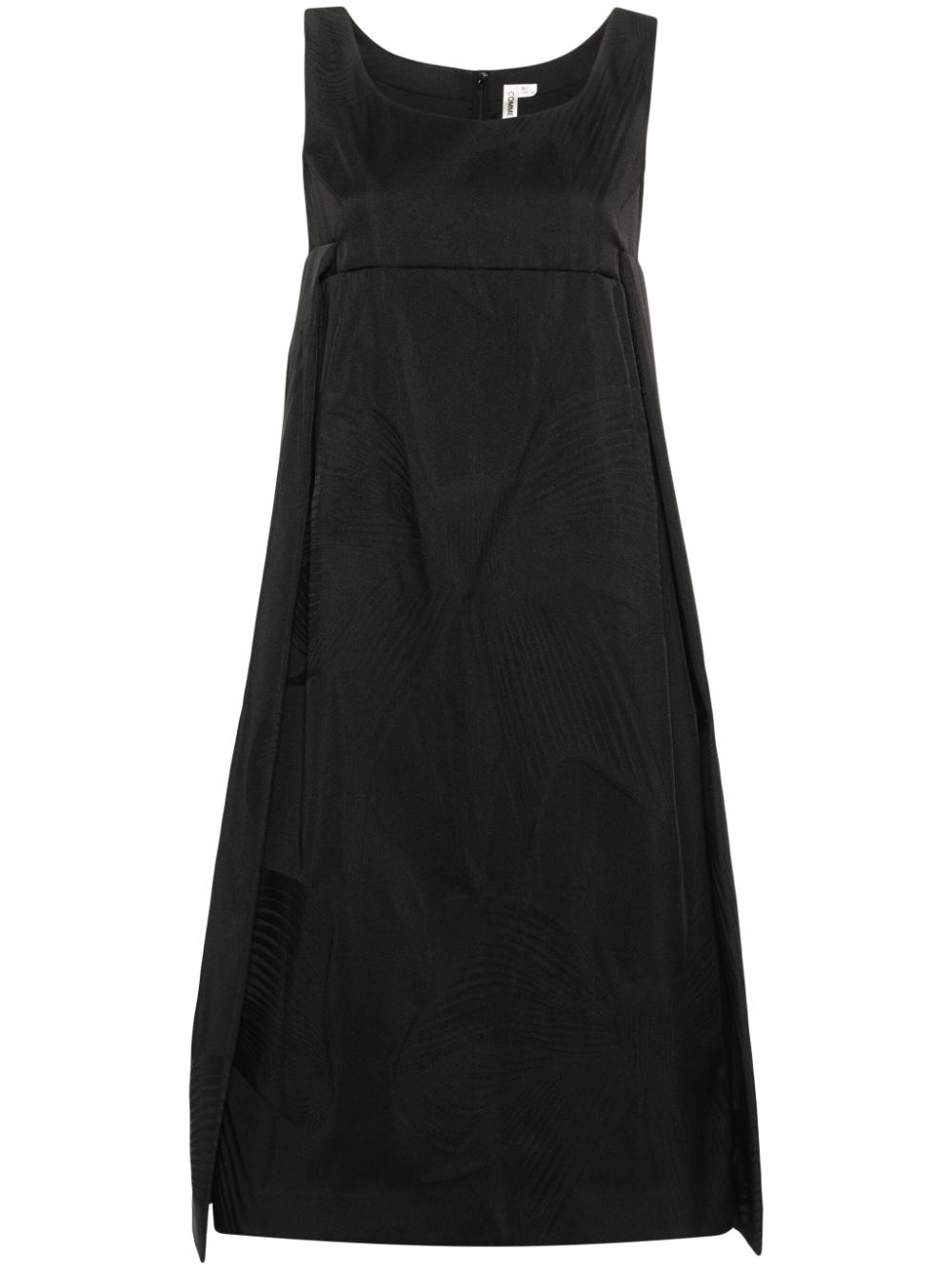 Patterned-jacquard sleeveless dress - Black