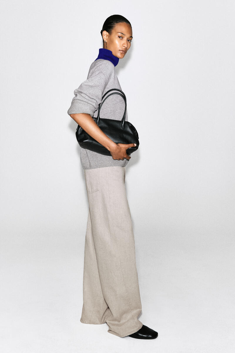 Layered Mock-Neck Merino Wool Sweater