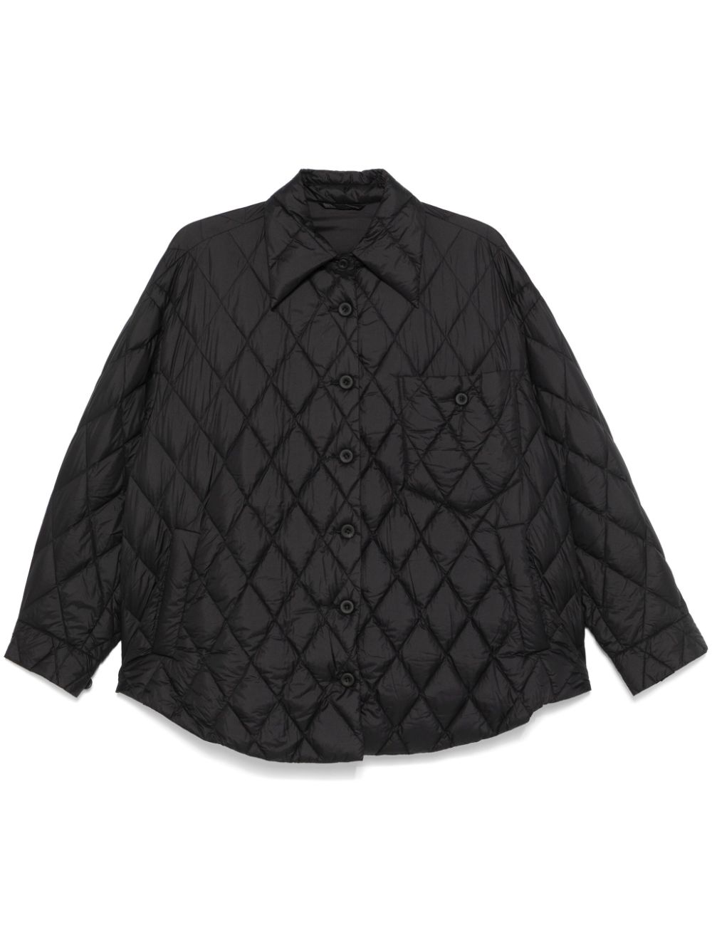 Diamond-quilted padded jacket - Brown