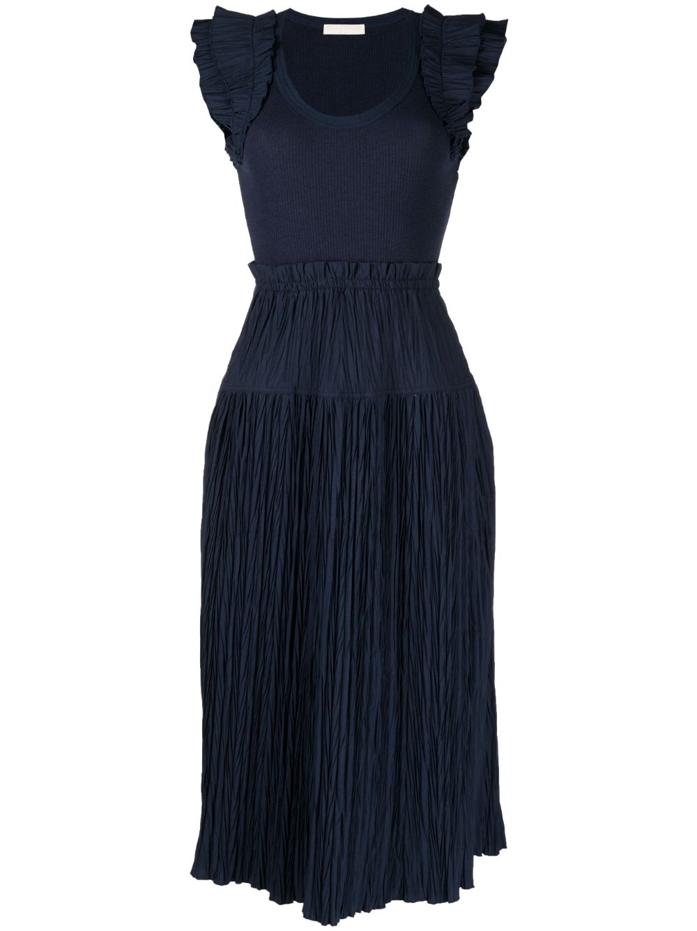 Virginia ribbed-knit midi dress - Blue