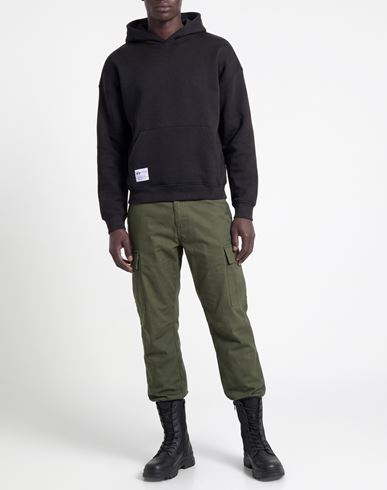 Man Sweatshirt Black Size M Cotton, Polyester