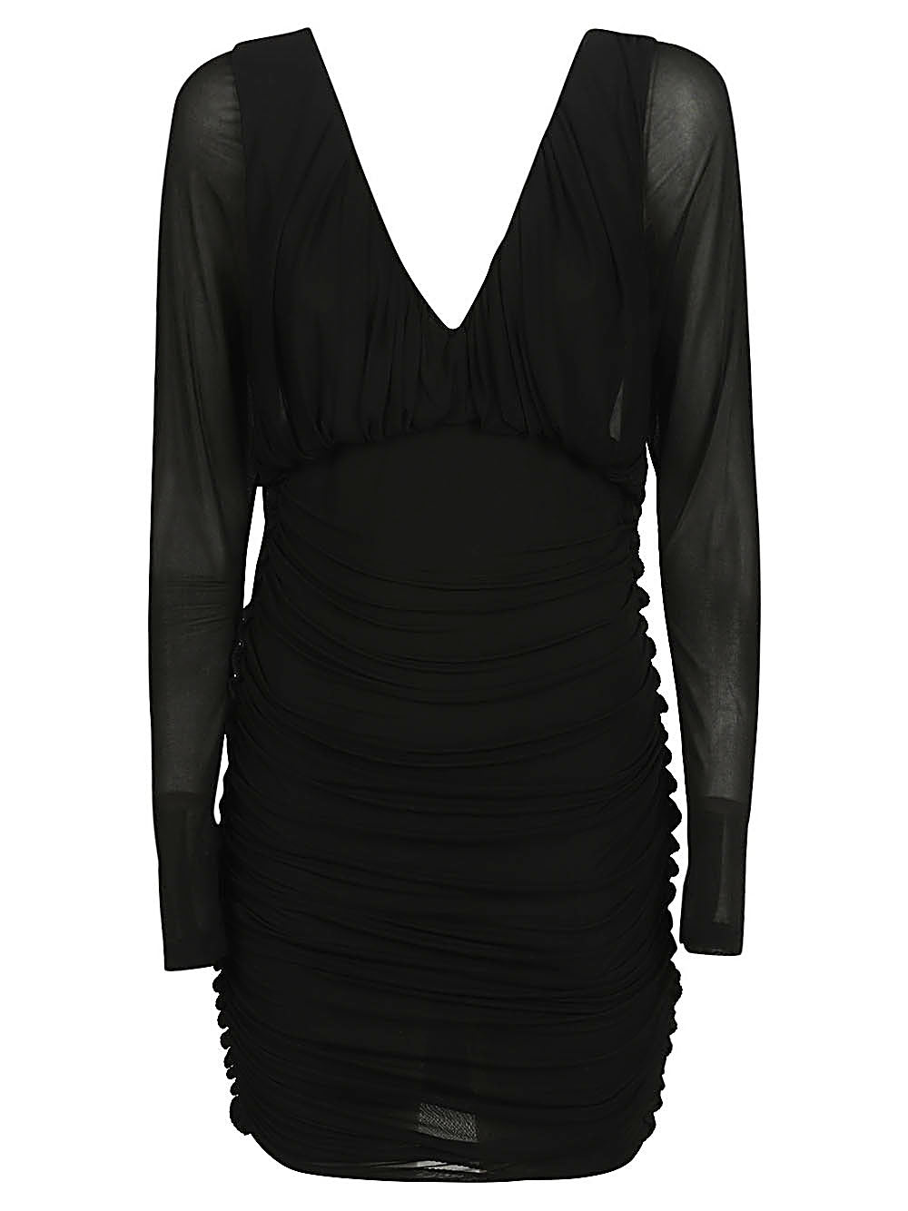 Ruched Jersey Dress — Black