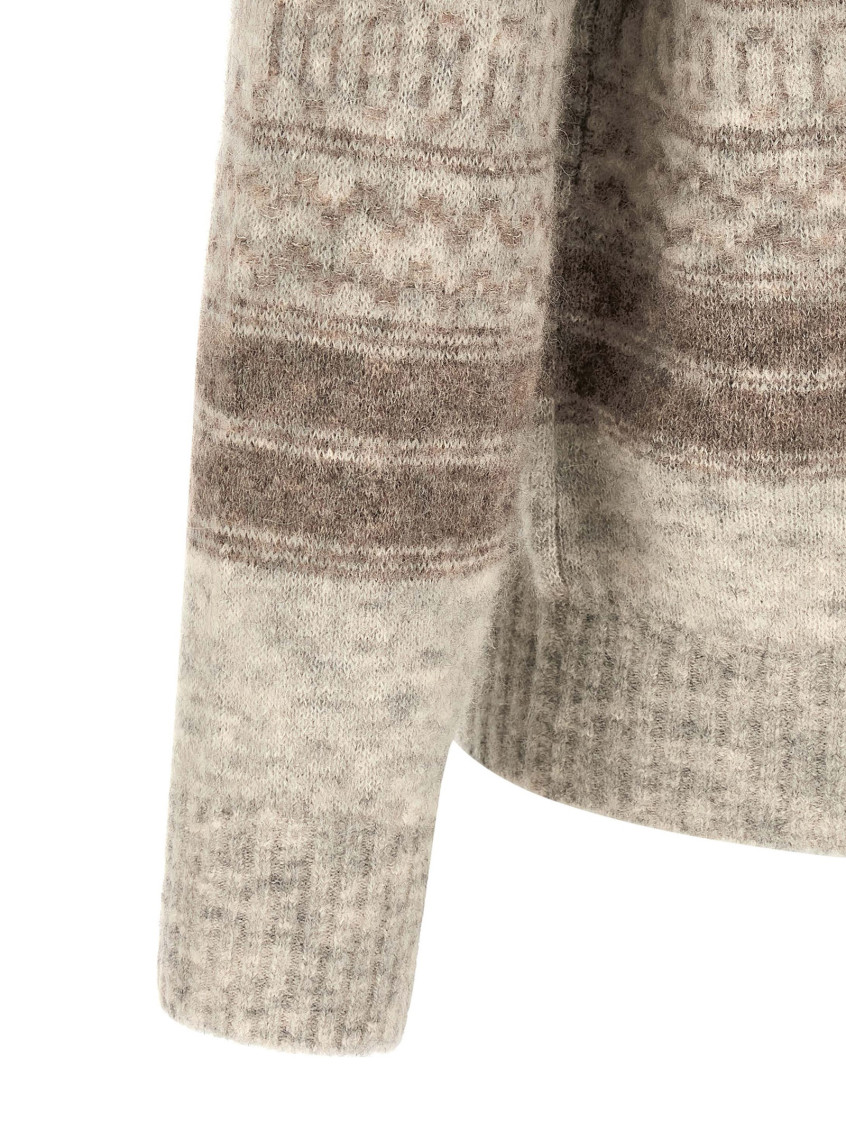 Light Beige Nordic Jacquard Cardigan