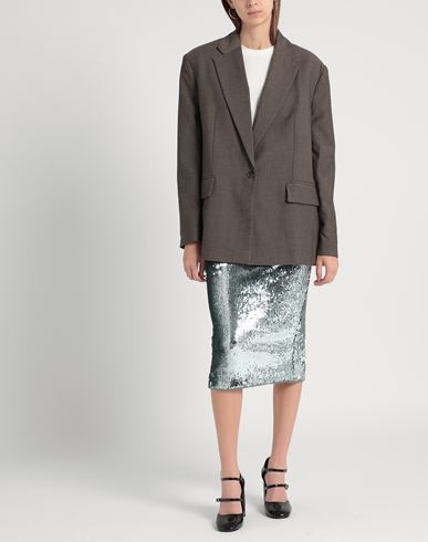 Topshop Woman Blazer Khaki Size 0 Polyester, Viscose, Elastane