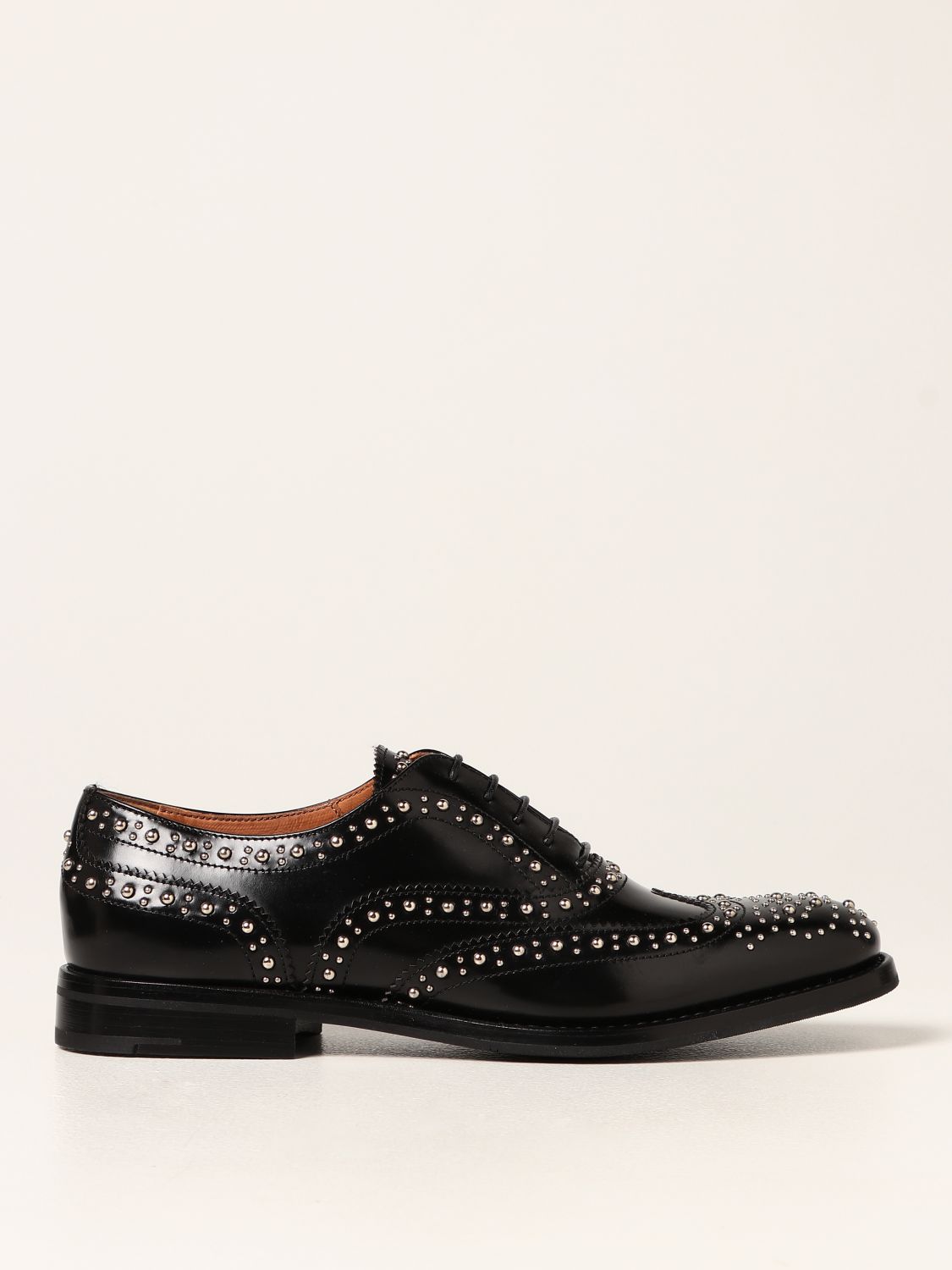 Burwood polished studded brogues - Black