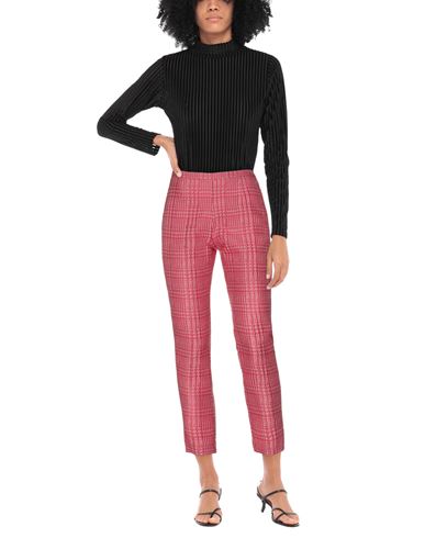 Rossopuro Woman Pants Coral Size L Acetate, Cotton, Polyester, Polyamide