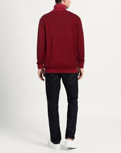 Man Turtleneck Burgundy Size XXL Merino Wool