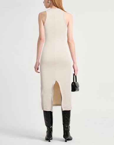 Woman Midi dress Beige Size S Cotton, Elastane