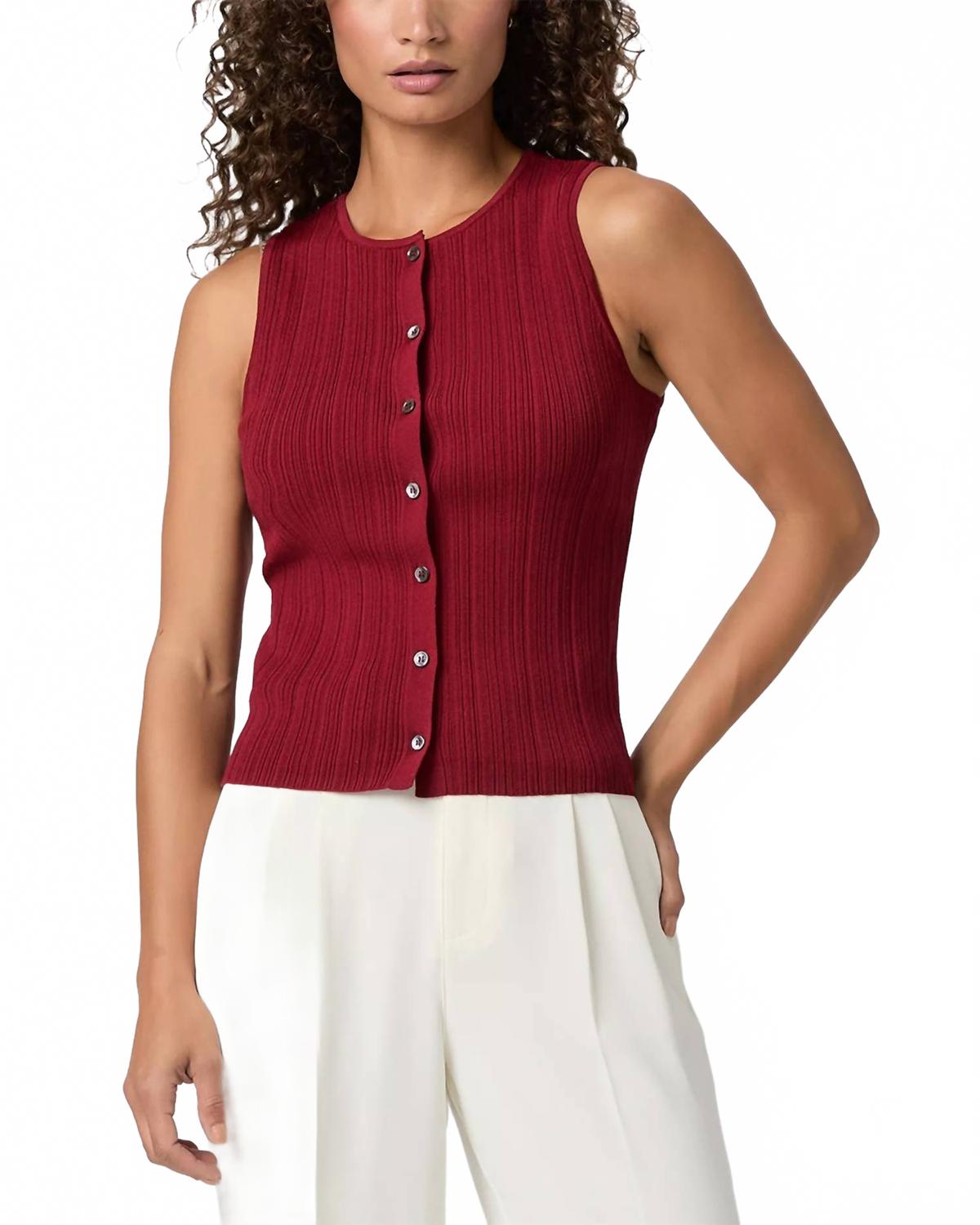 Leira Sweater Tank In Cranberry