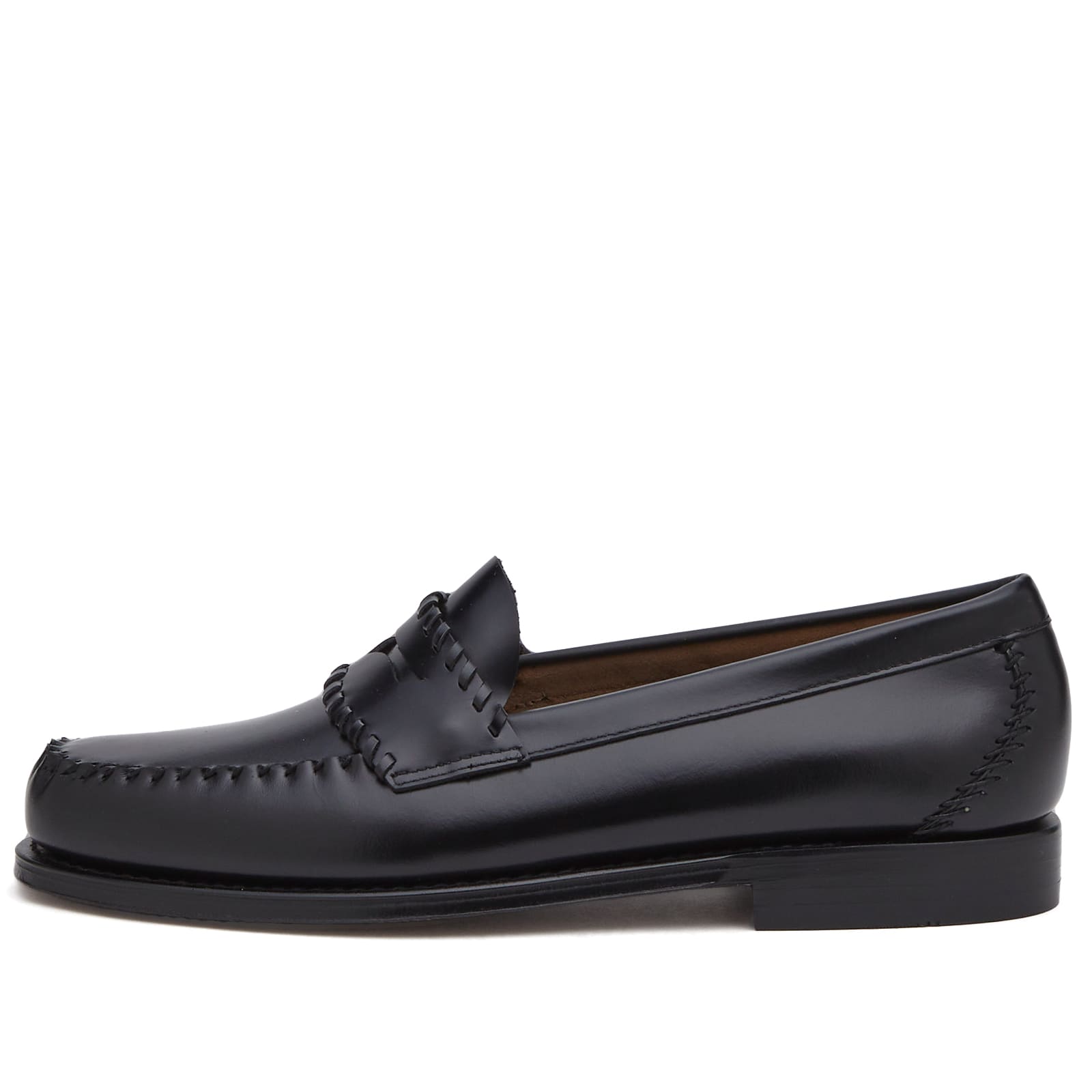 Men's Logan Whipstitch Loafer in Black Leather