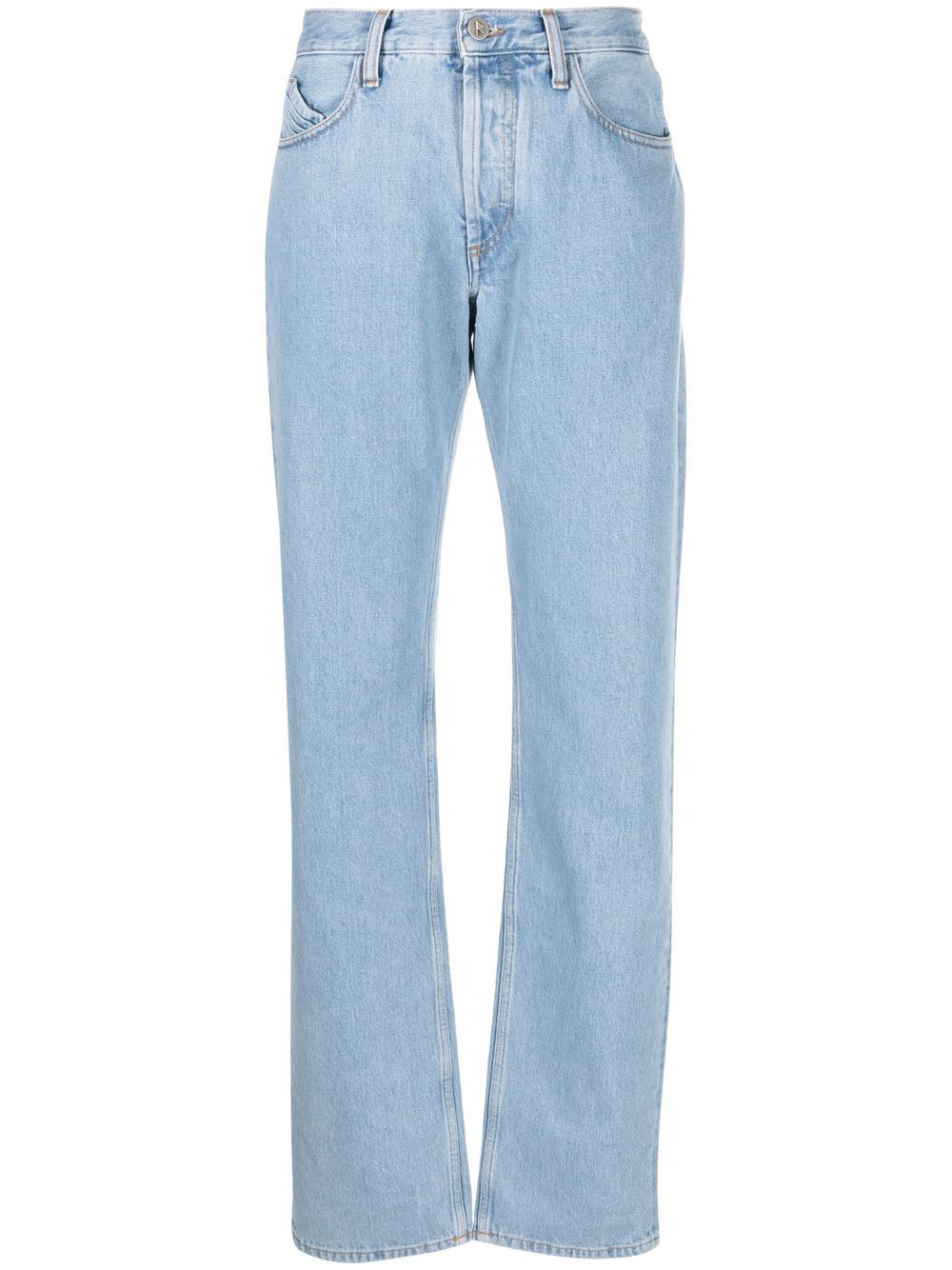 High-rise straight-leg jeans - Blue