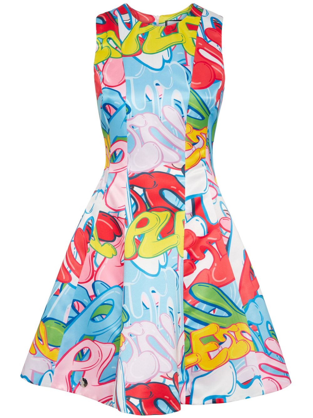 Bombing Graffiti-print mini dress - Blue