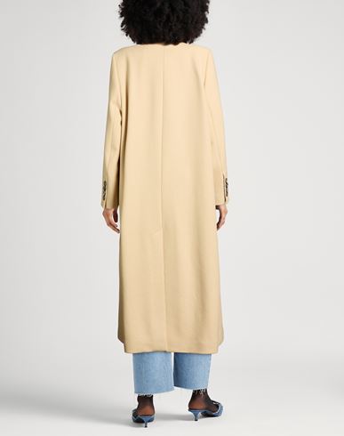 Woman Coat Beige Size 4 Virgin Wool, Polyamide