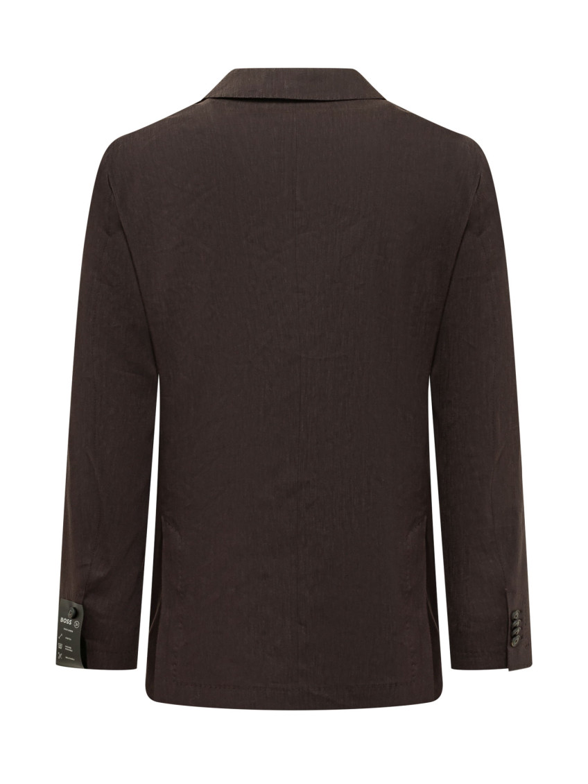 Dark Brown Notched Lapel Blazer