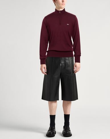 Man Turtleneck Burgundy Size L Virgin Wool