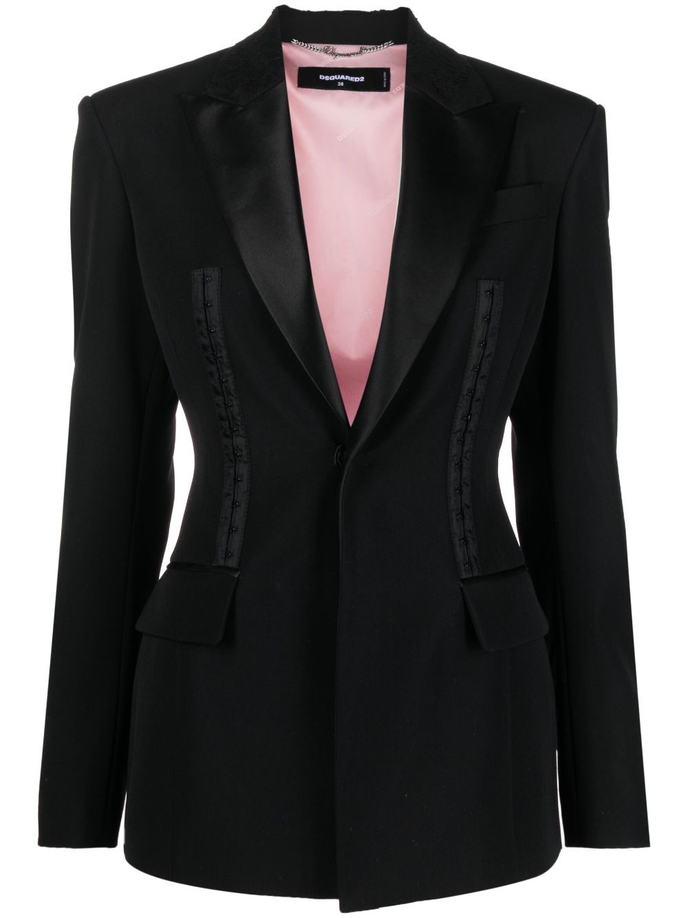 Strap-detail blazer - Black