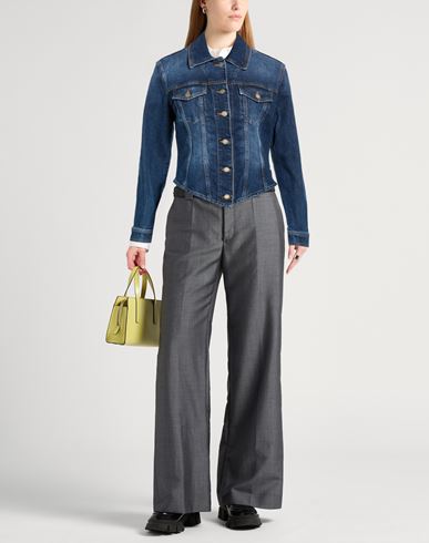 Woman Denim outerwear Blue Size XL Cotton, Lyocell, Elastane