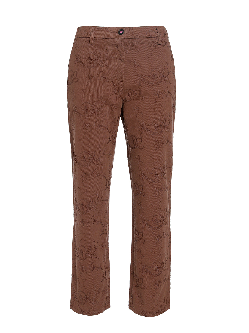 Brown Embroidered Trousers