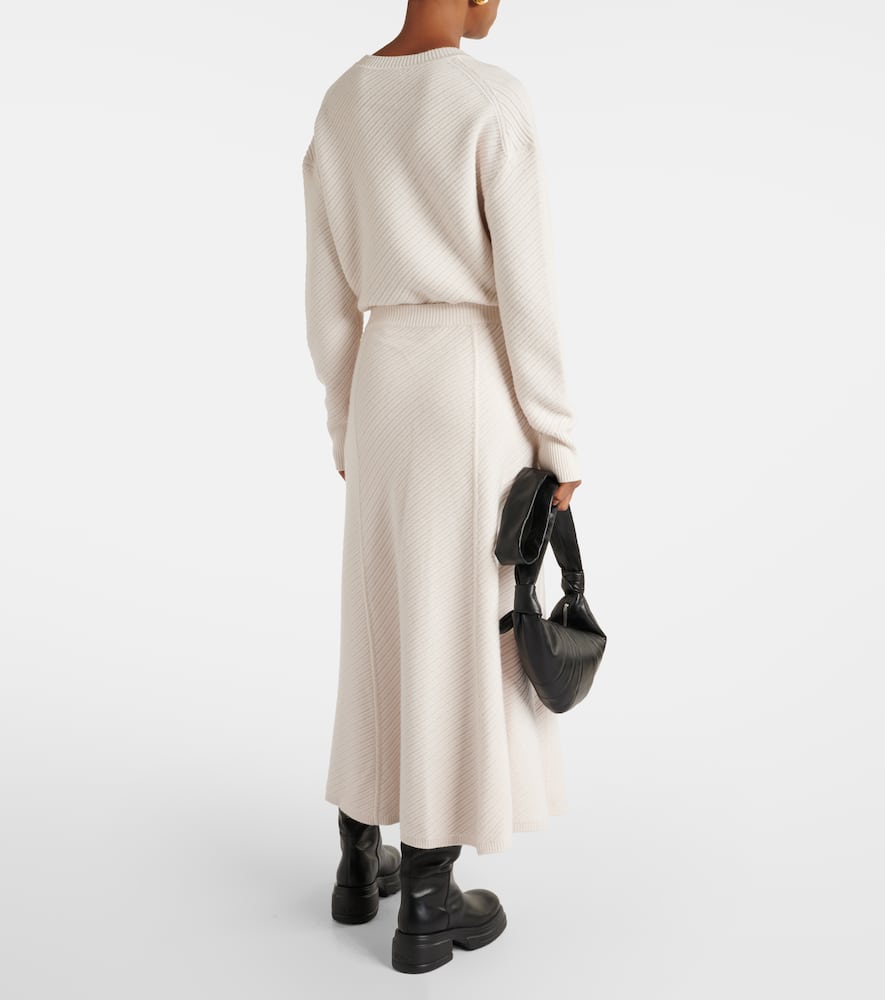 Joseph Ribbed-knit wool-blend midi skirt
