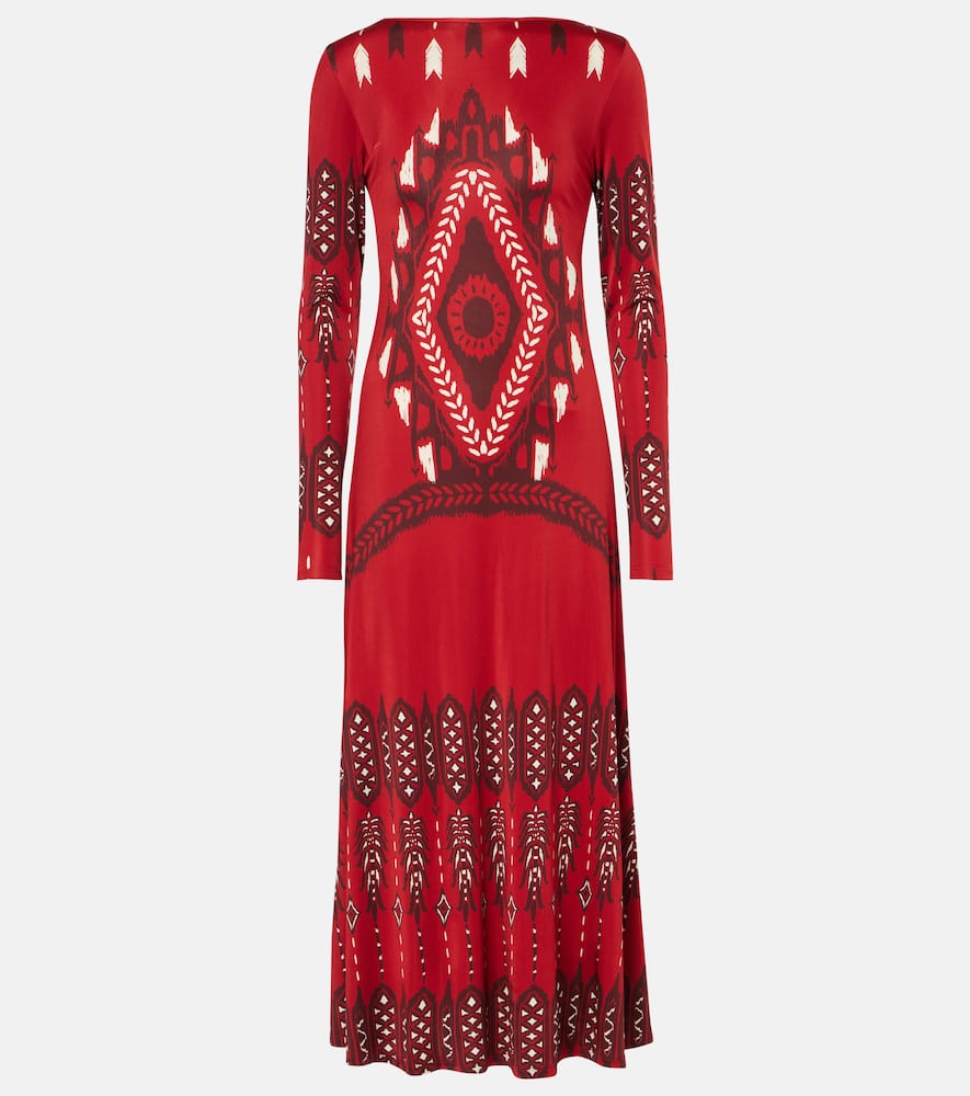 Printed jersey maxi dress