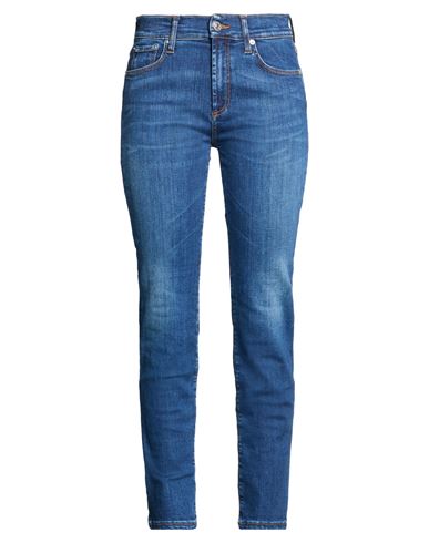 Roÿ Roger's Woman Jeans Blue Size 24 Cotton, Lyocell, Polyester, Elastane