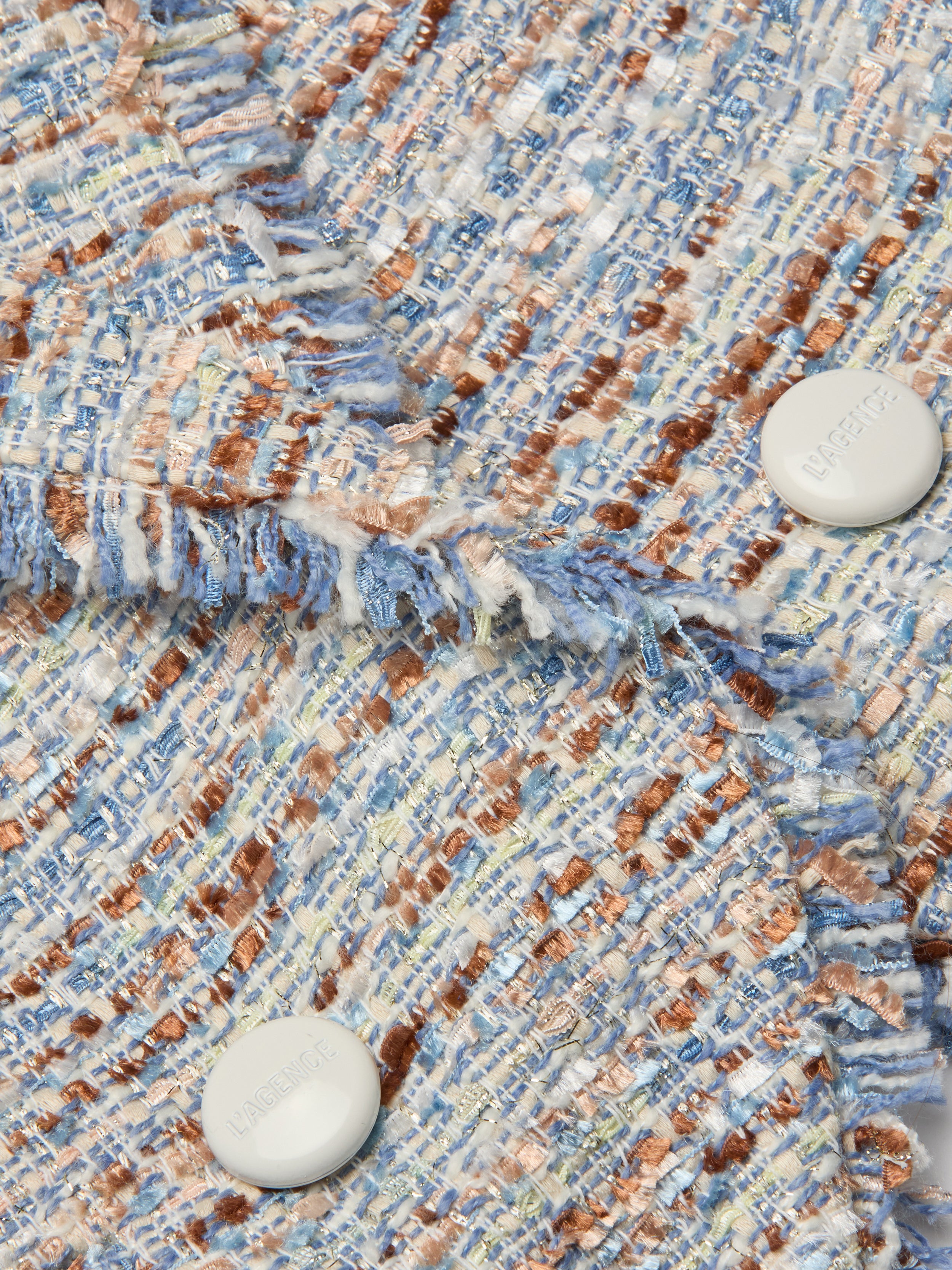 Marv Tweed Blazer In Blue/beige Tweed