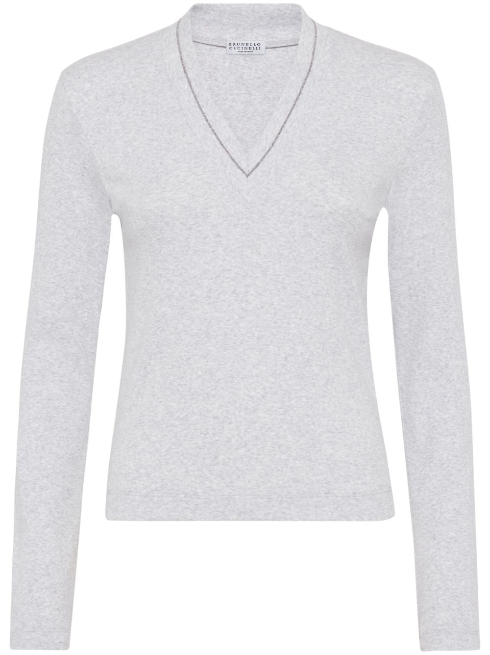 Ribbed jersey top - Grey