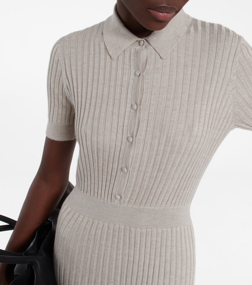 Amor silk and cashmere midi dress