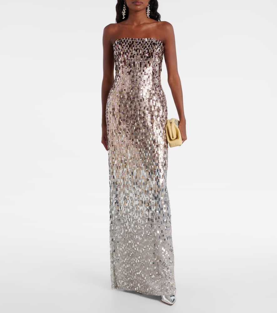 Lucille sequined strapless gown