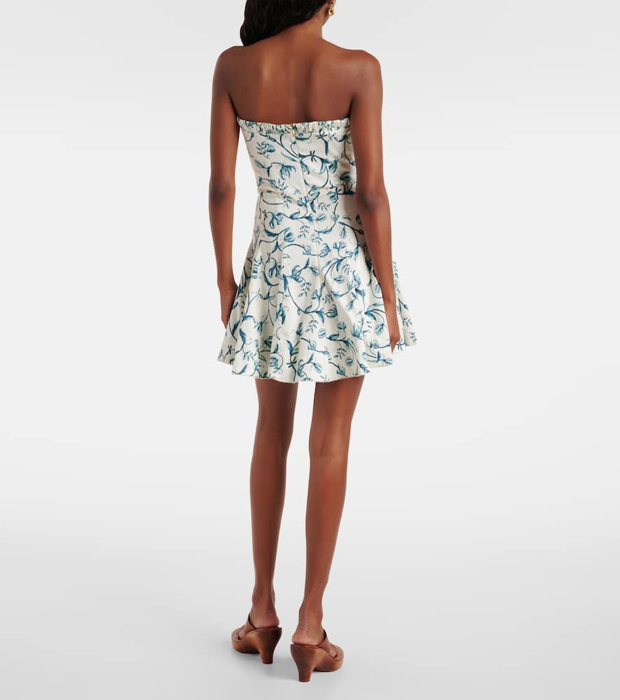 Caudal strapless cotton-blend minidress