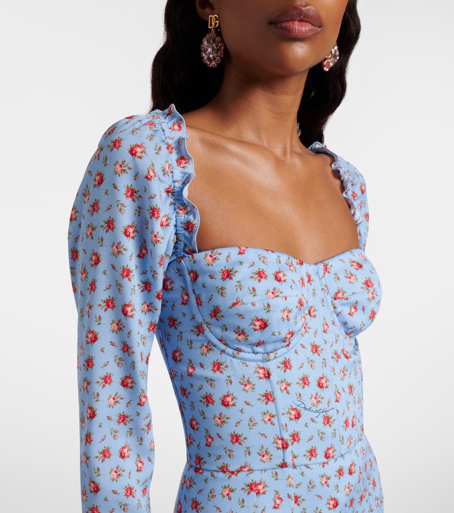 Floral silk-blend minidress