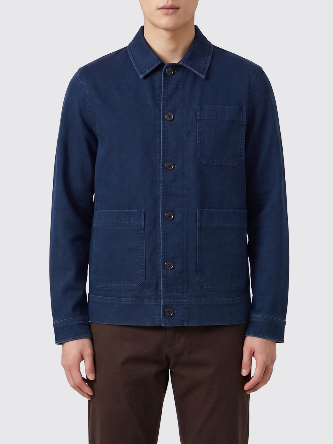 Coat Men color Blue
