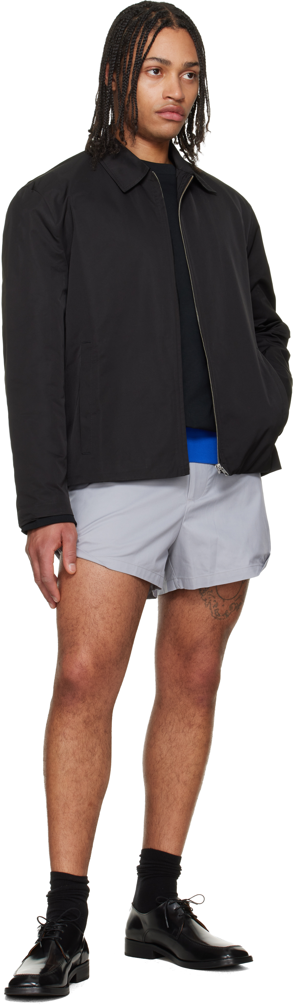 Black Straight Zip-Up Jacket