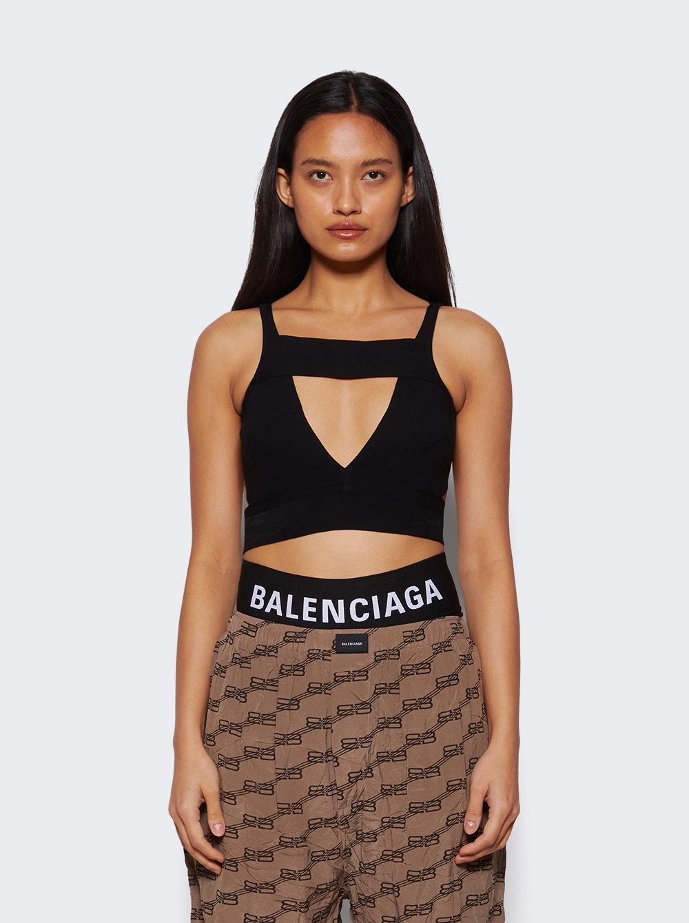 Cut-out detail knit top - Black
