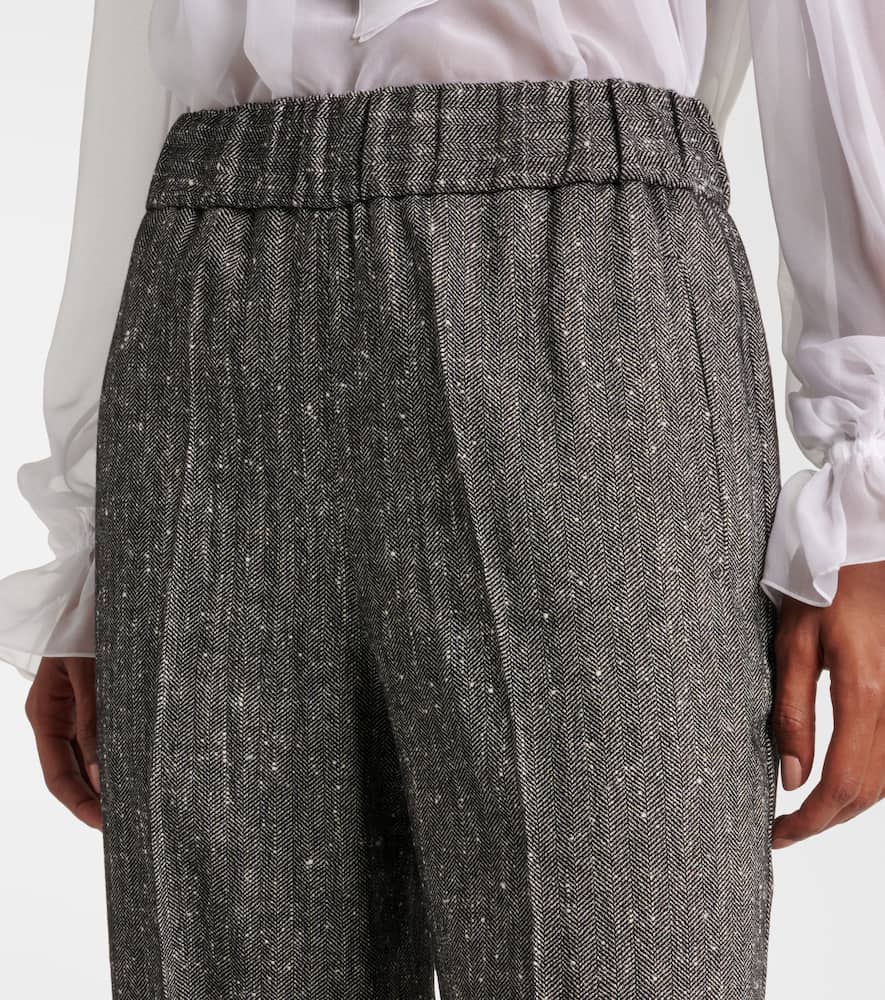 High-rise wool-blend wide-leg pants