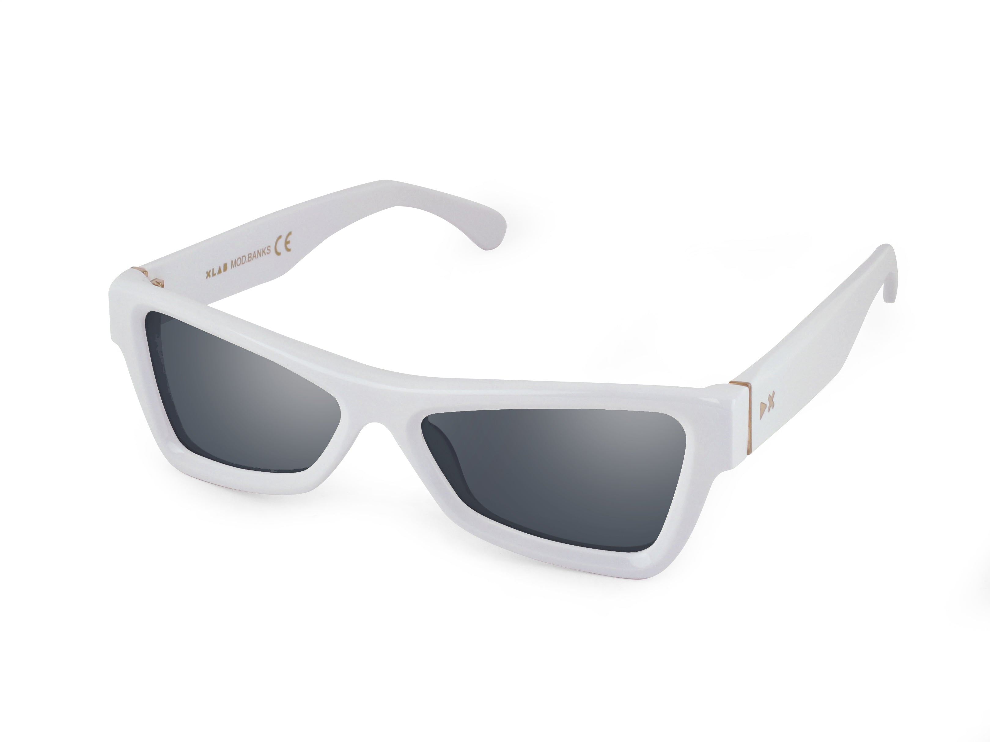 XLAB Unisex XLAB mod. Banks blue block Bianco Optical frames Acetate White Geometric Anti-glare Anti-glare