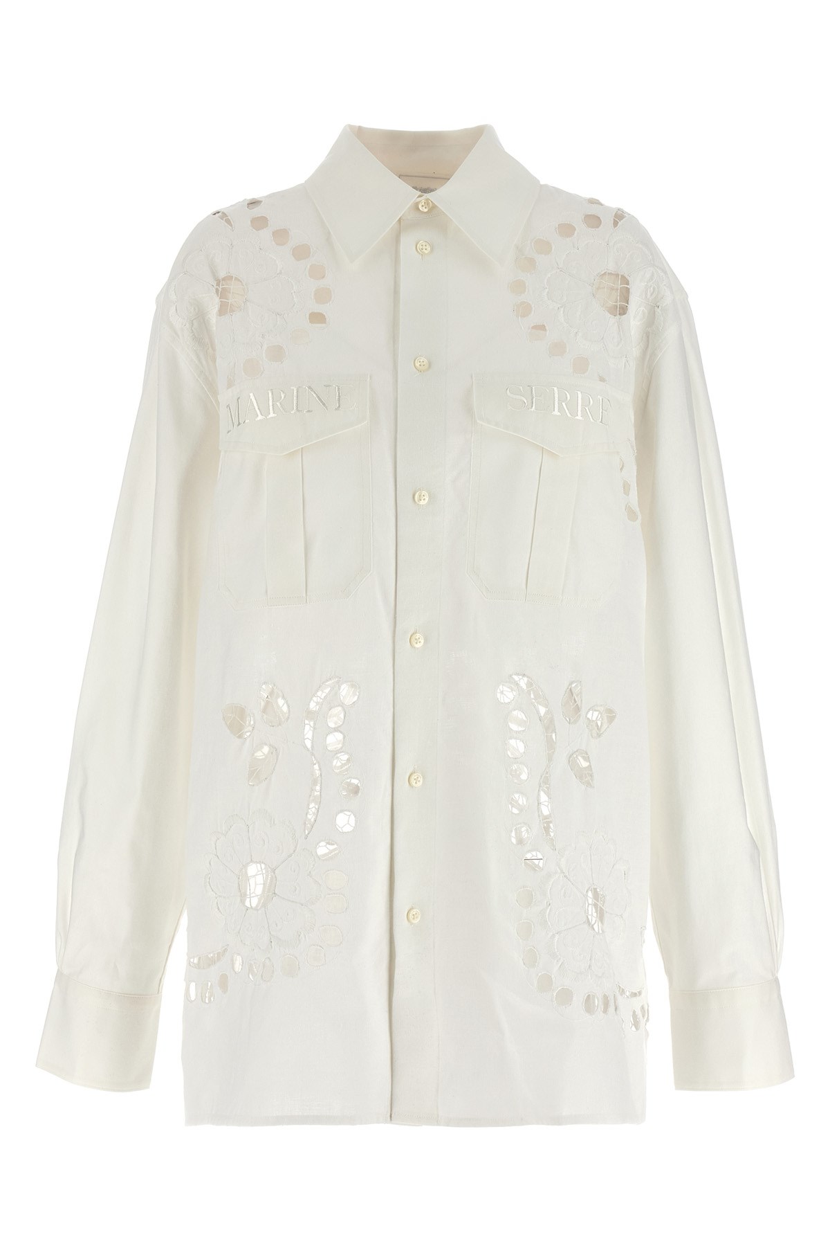 Cut-Out Embroidery Shirt
