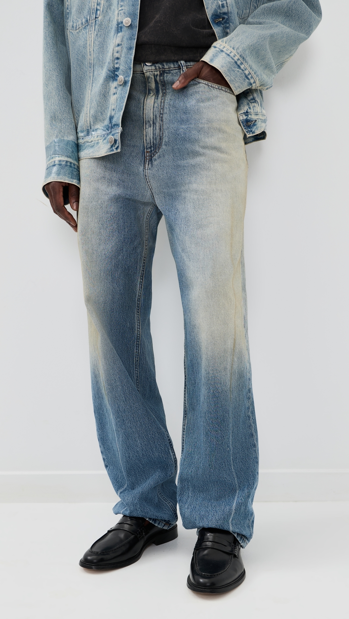 Relaxed Denim Pants Medium Blue