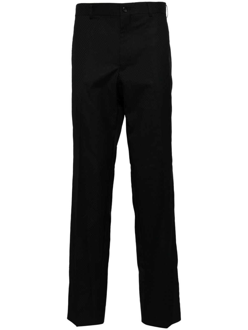 Mini checkerboard-pattern trousers - Black