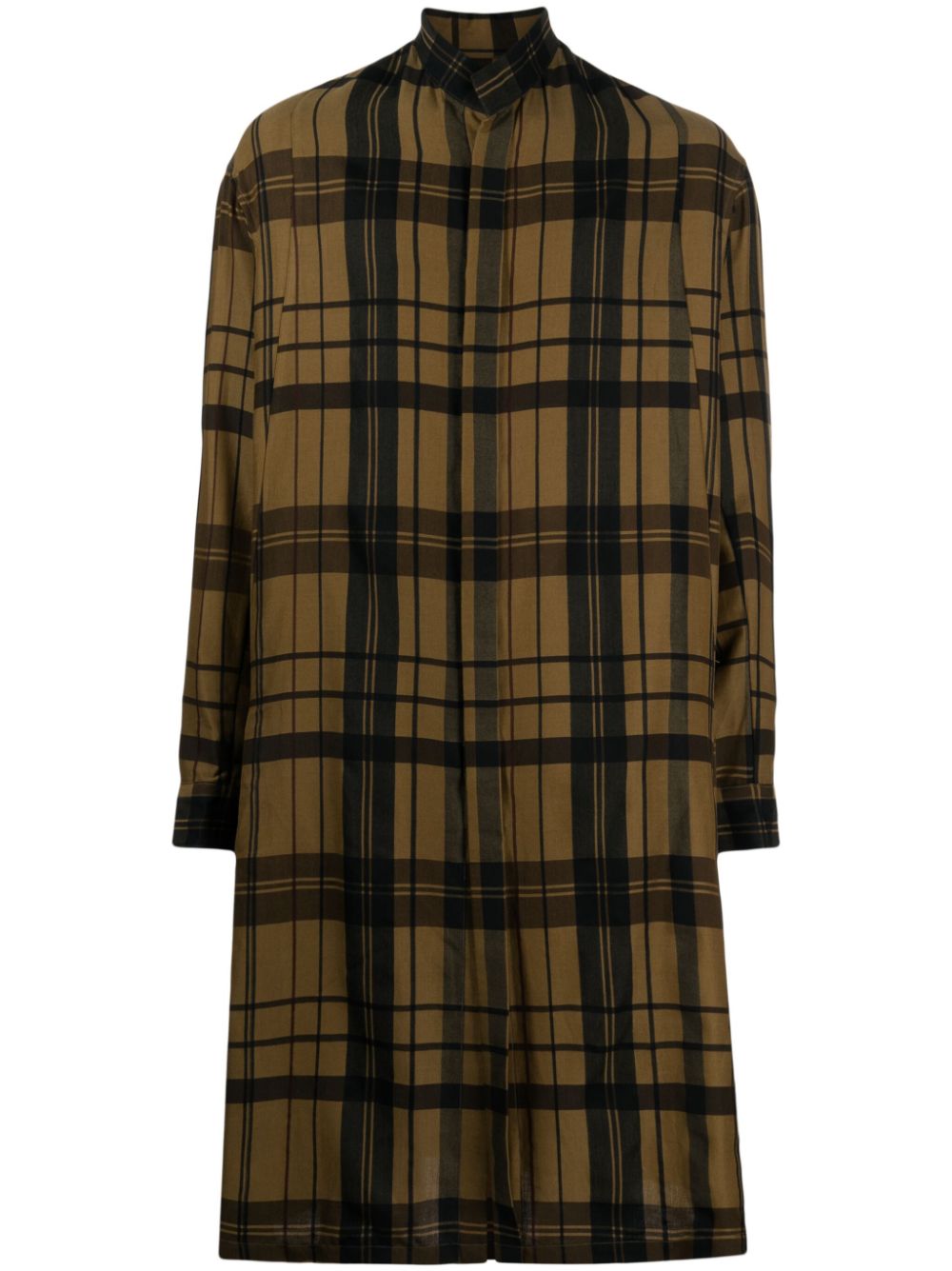 Check-print shirt - Brown