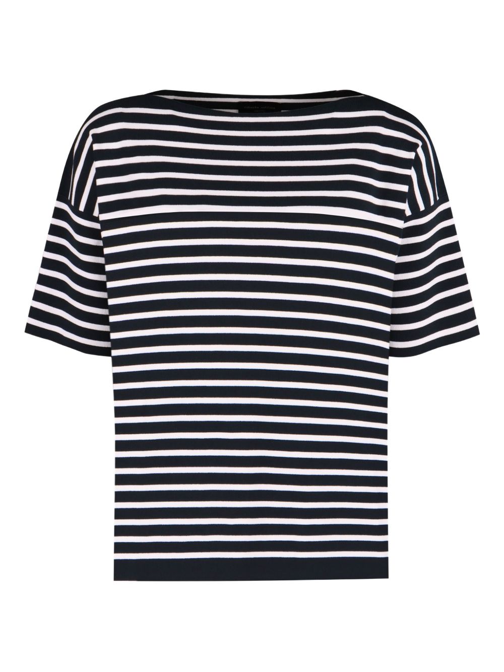 Striped round-neck T-shirt - Black